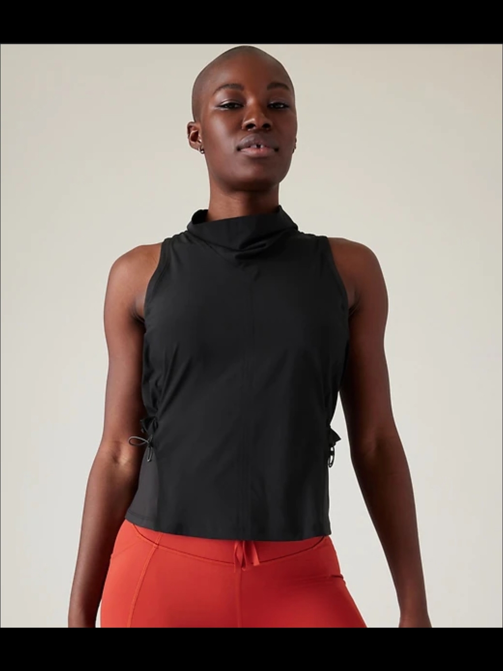 Athleta Venture Out Black Sleeveless Mock-Neck Women's Top